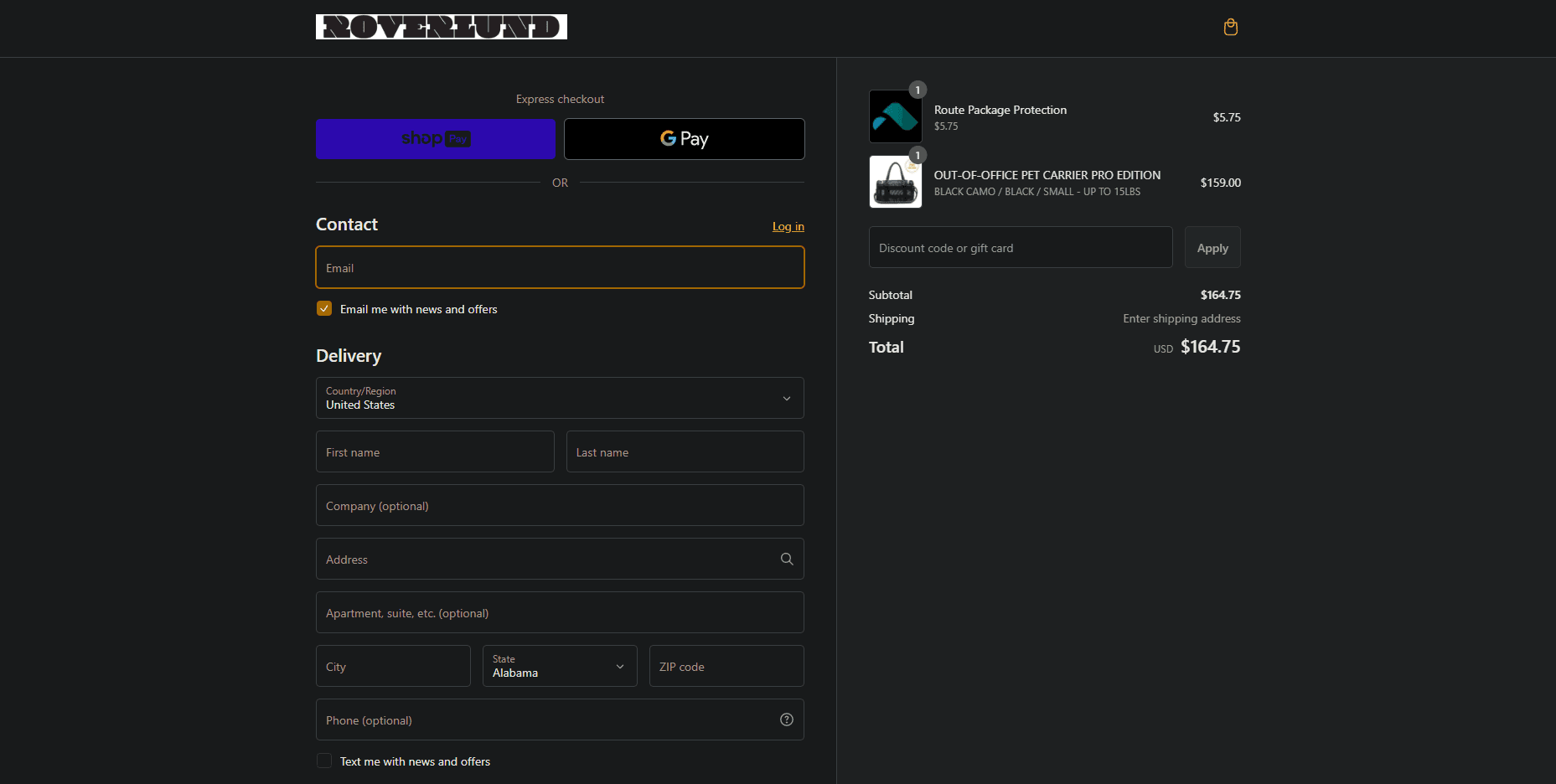 How to apply Roverlund coupon code